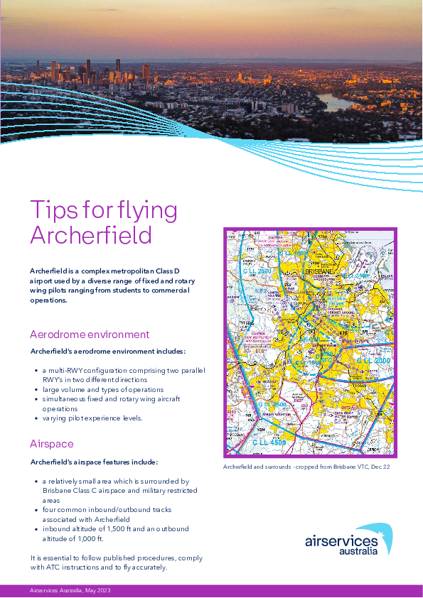 Tips for Flying at Archerfield (Airservices)